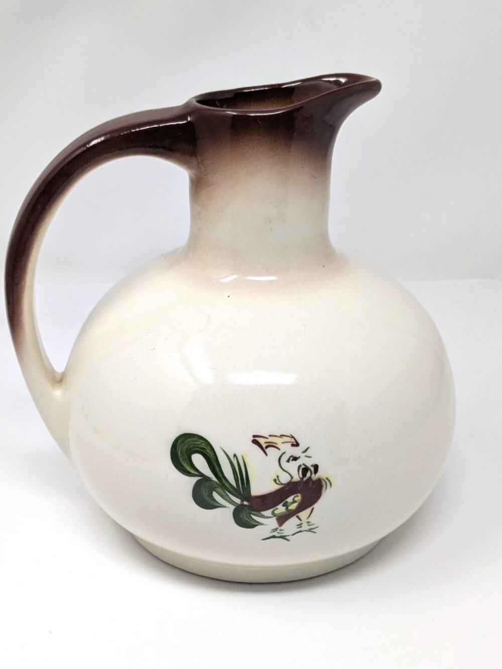 VTG Brock of California Chanticleer Rooster Juice Pitcher 6.5" 50s MCM Farmhouse